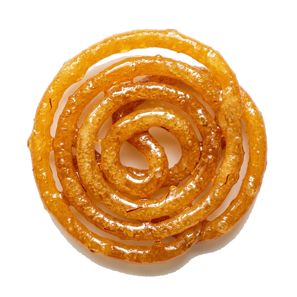 Floating Saffron Jalebi Spiral