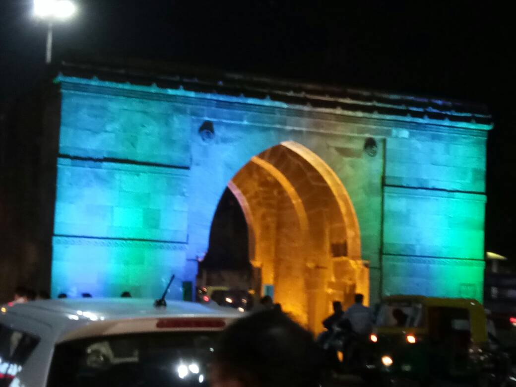 Real photograph of historic 15th-century Astodia Darwaja, Ahmedabad